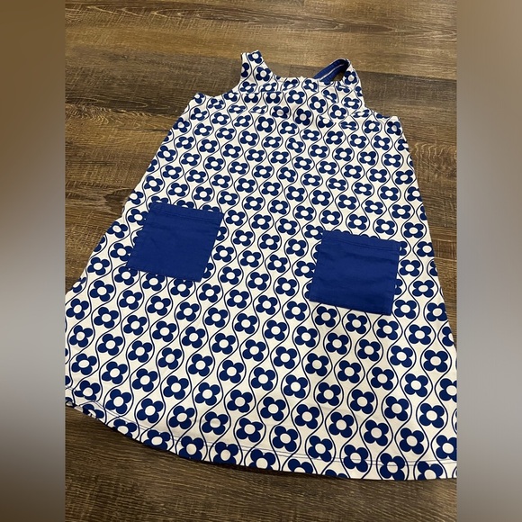 Hanna Andersson Other - Hanna Andersson Blue White Flower Racerback Tie Dress Size 120 6/7